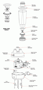Diagram Diagram and Parts List for 1G909-G  Hamilton Beach Blender